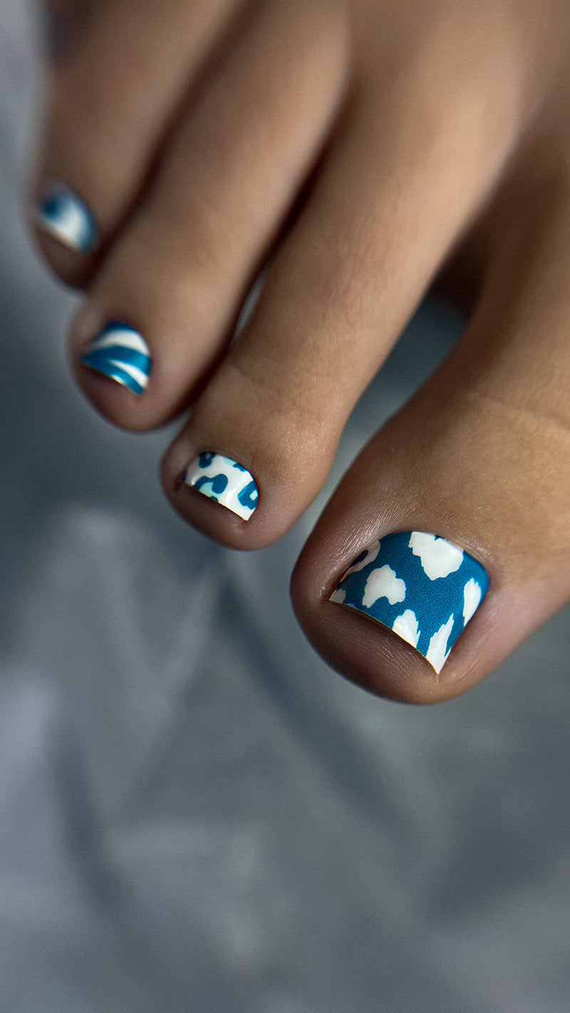 Pedicure Mix animal. Turquoise. Nail wrap WR-991