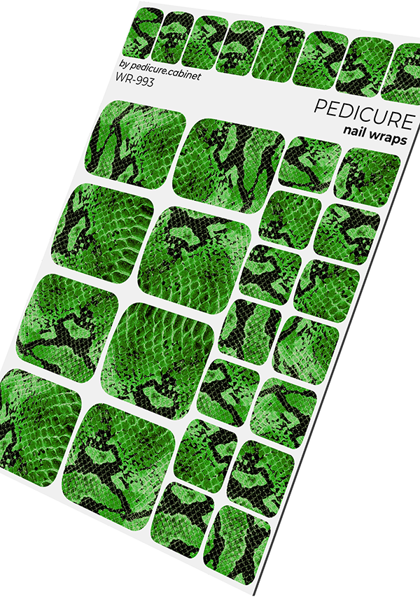 Pedicure Python. Green. Nail wrap WR-993