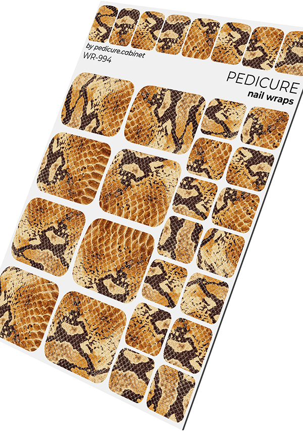 Pedicure Python. Ginger. Nail wrap WR-994