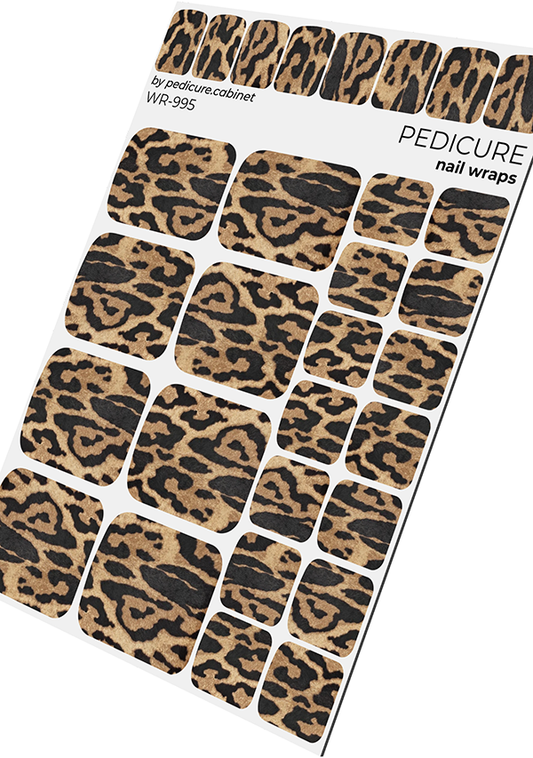 Pedicure Leo large. Elongated spots. Nail wrap WR-995