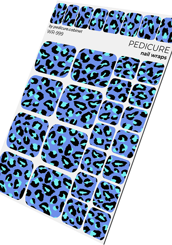 Pedicure Leo large. Lilac blue. Nail wrap WR-999